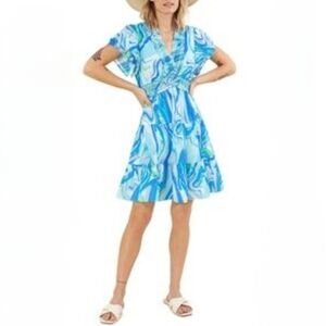 HaleBob Blue Abstract Dress M